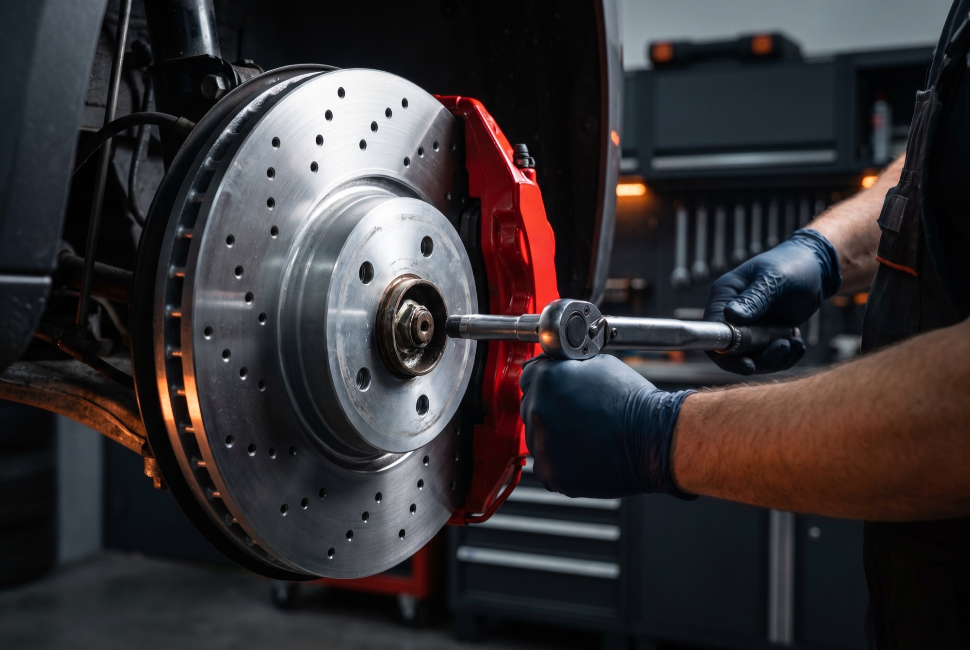 Bremsenservice: Arbeit an Bremsscheibe und Bremssattel